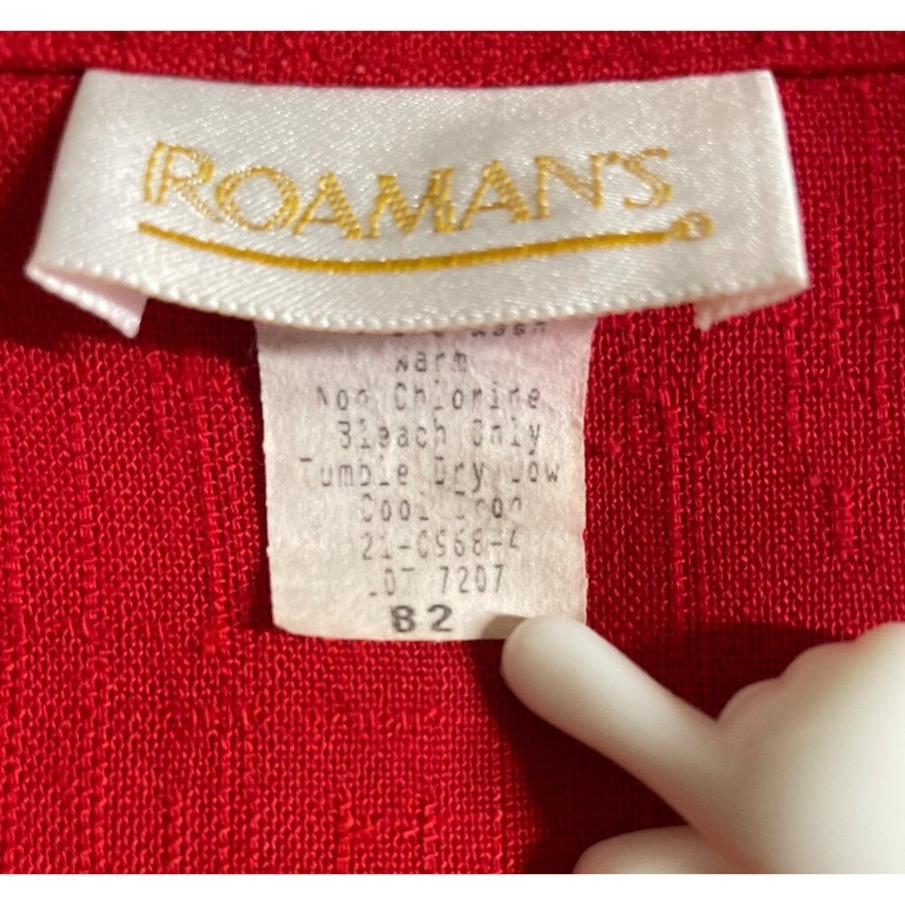 Roamans Red Blazer Jacket Women Size 20W Single Button Front Long Sleeve Pockets - Picture 9 of 9